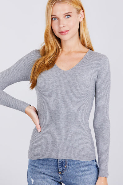 Rib V-Neck Sweater