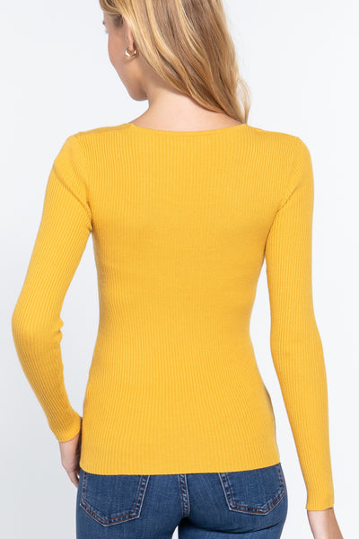 Rib V-Neck Sweater