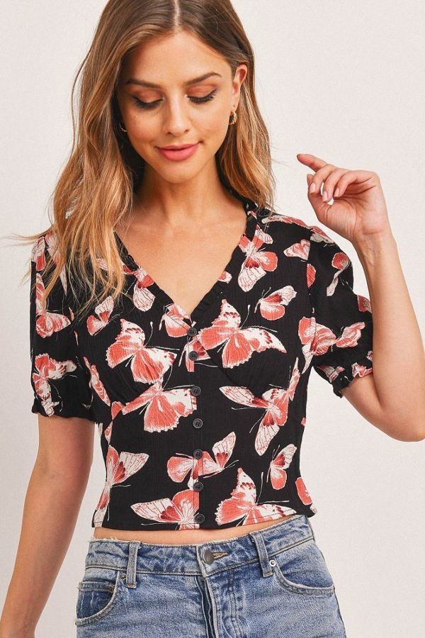 Butterfly Cropped Top