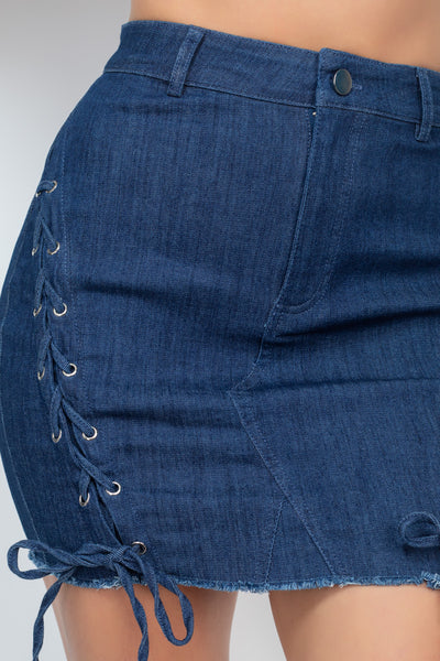 Sexy Denim Ruched Hem Skirt