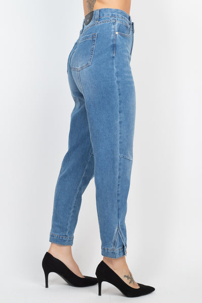 Cuffed High Waist Mom Jeans