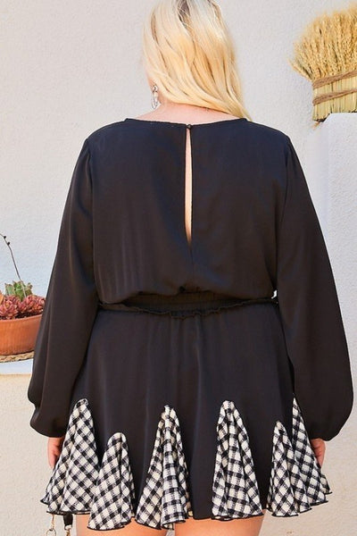 Bubble Sleeve Ruffle Romper
