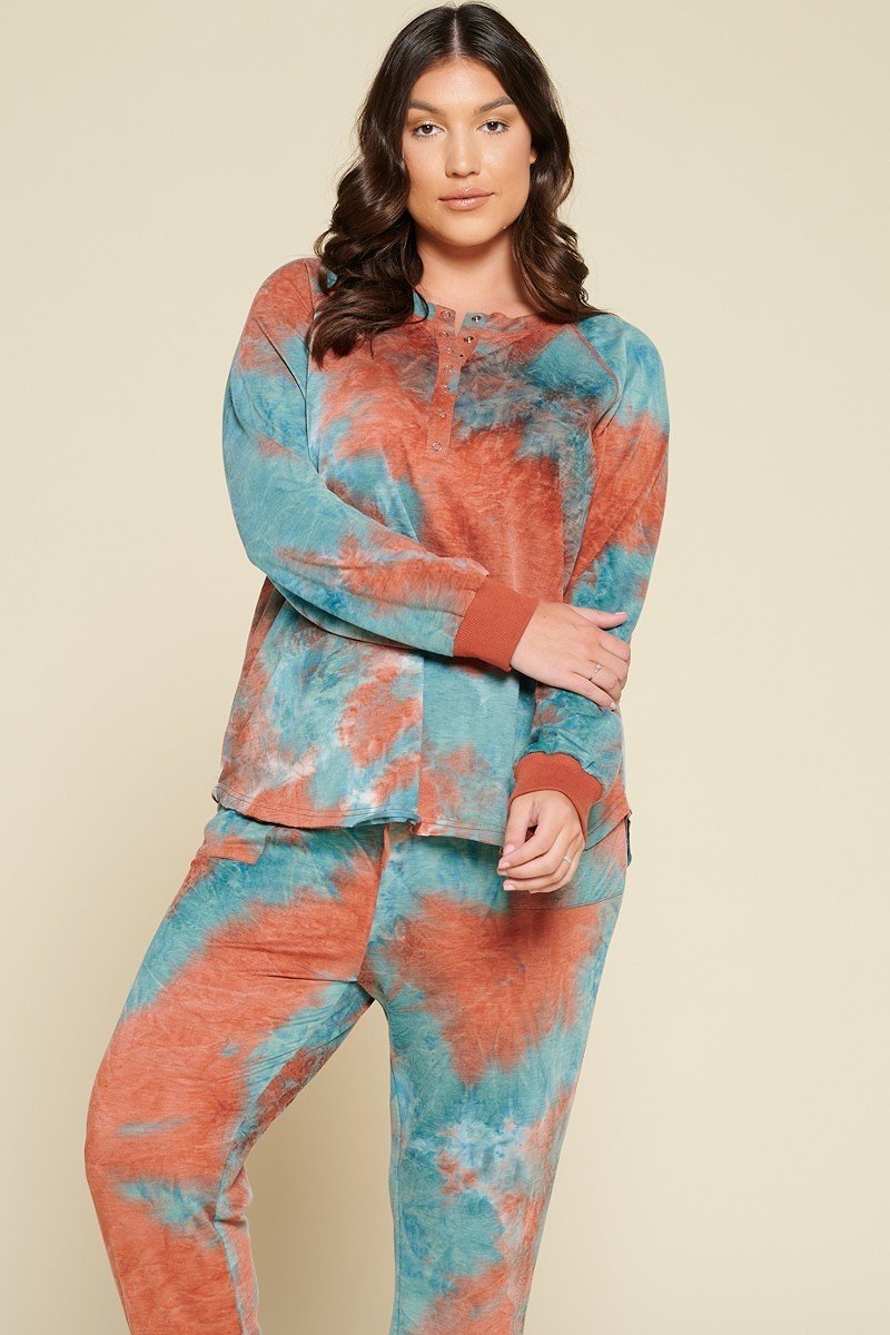 Tie-dye French Terry Knit Lounge Set