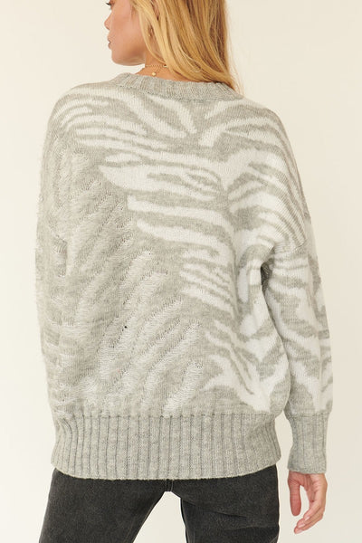 Zebra Print Pullover Sweater