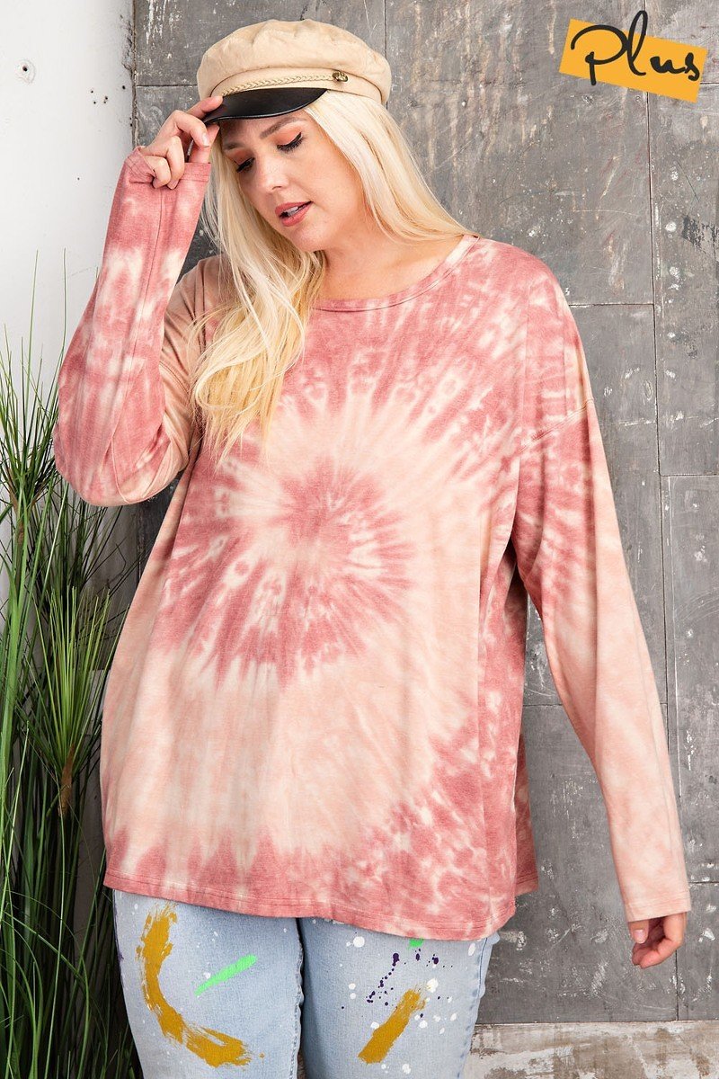 Special Washed Tie Dye Knit Top