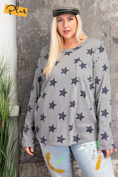 Star Printed Loose Fit Top