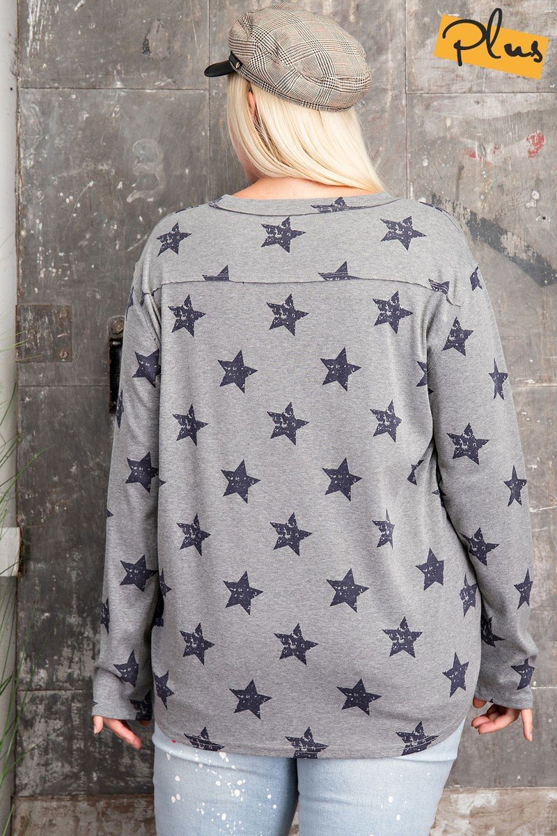 Star Printed Loose Fit Top