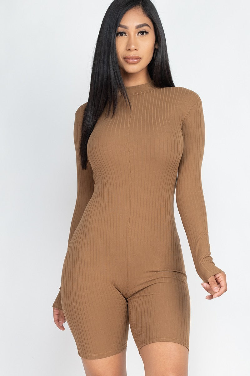 Sexy Ribbed Knit Romper