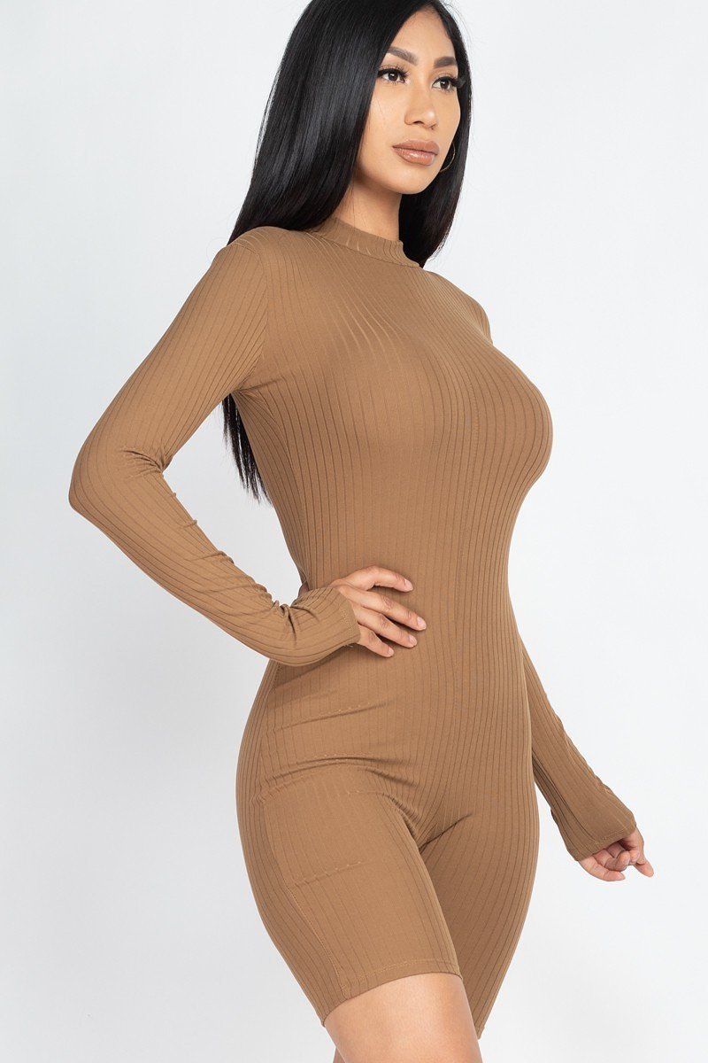 Sexy Ribbed Knit Romper