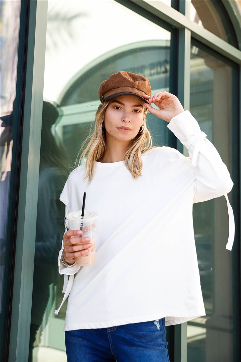 Long Sleeve Cut-out Buckle Top