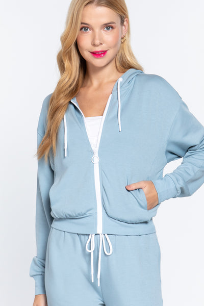 Fleece French Terry Zip-Up Hoodie