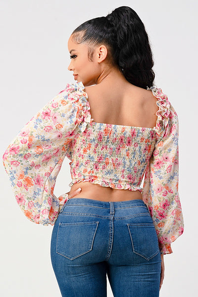 Chic Floral Sweetheart Corset Top