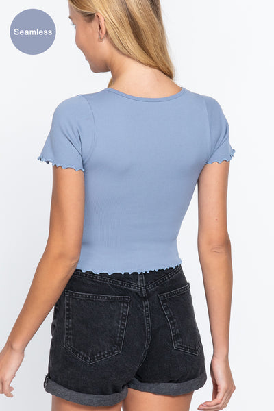 Ruched Lettuce Edge Top