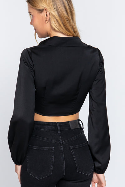 Front Twisted Detail Crop Top