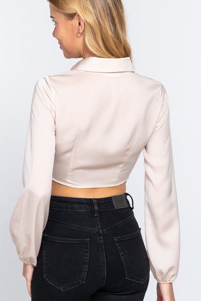 Front Twisted Detail Crop Top