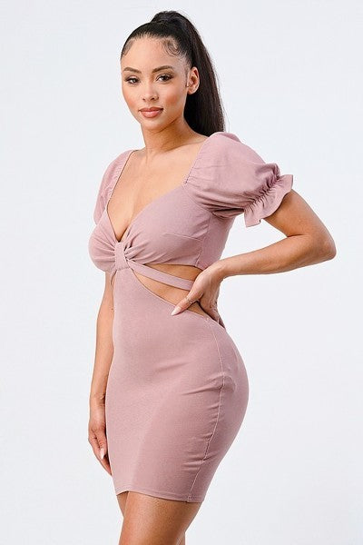 Lux Side Cutout Bodycon Dress