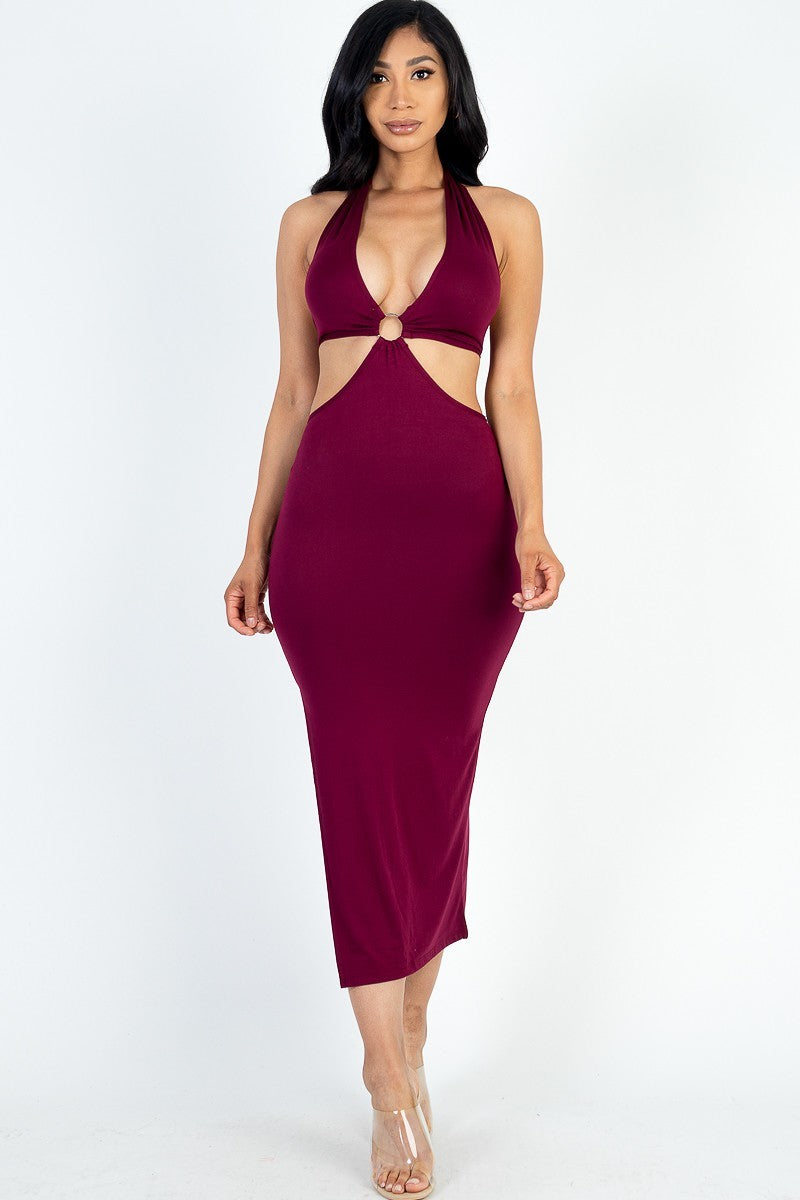 Cassie Cut-out Halter Midi Dress