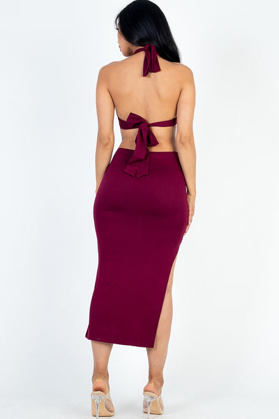 Cassie Cut-out Halter Midi Dress