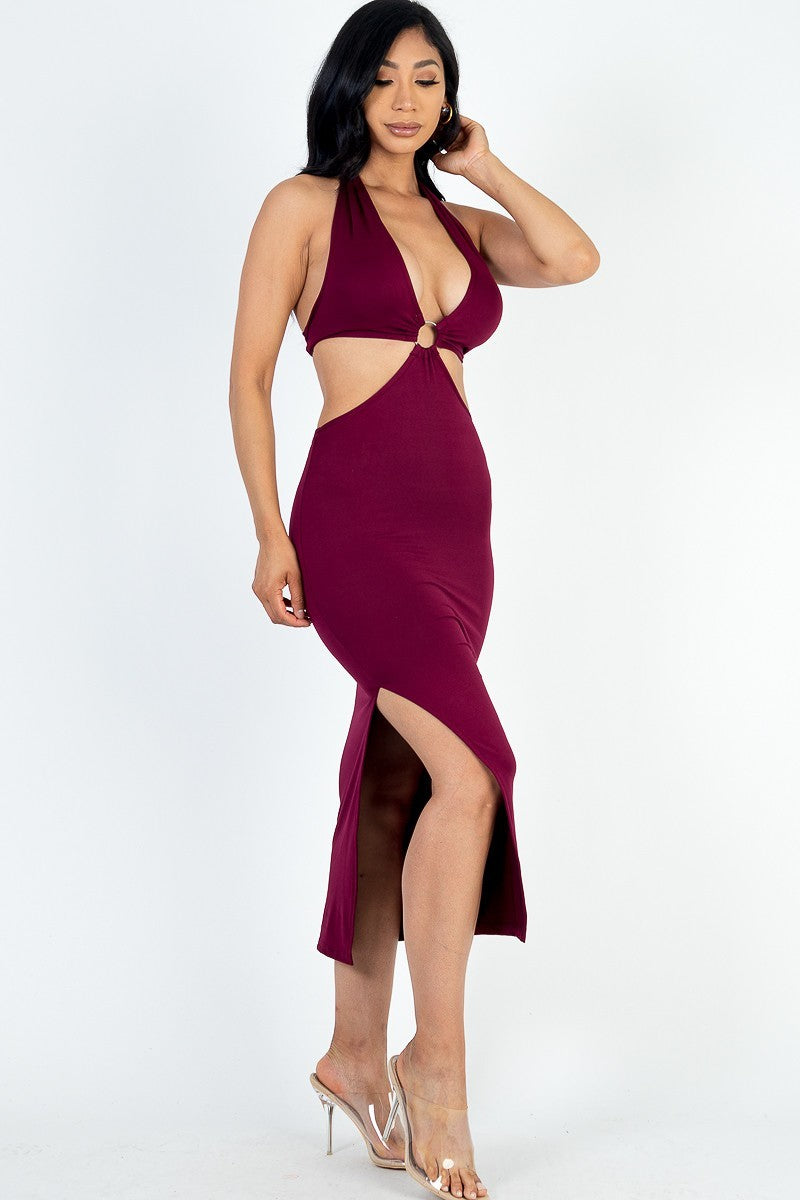 Cassie Cut-out Halter Midi Dress