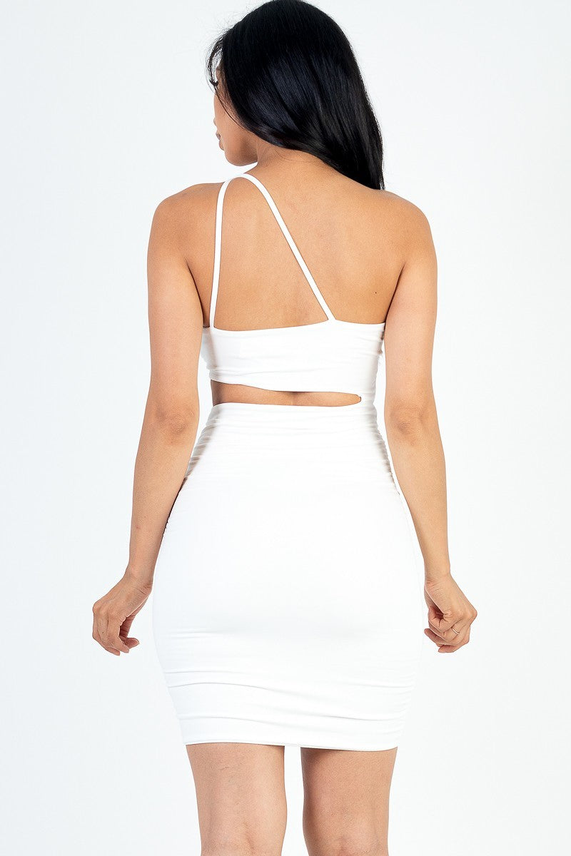 One Shoulder Cut-out Bodycon Dress