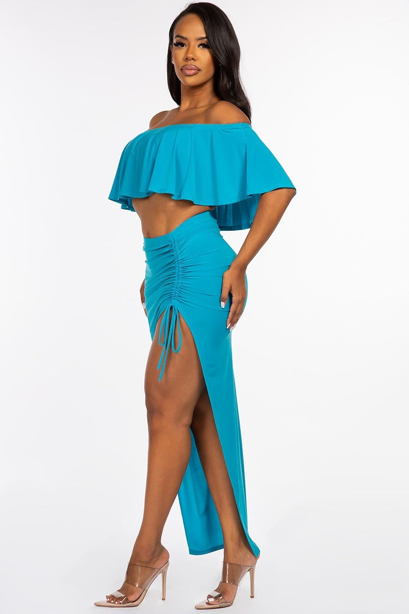 Off The Shoulder Skirt Set