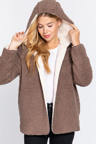 Hoodie Faux Fur Reversible Jacket