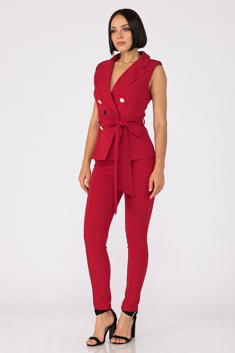 Sleeveless Pants Suit