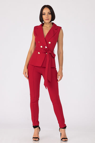 Sleeveless Pants Suit