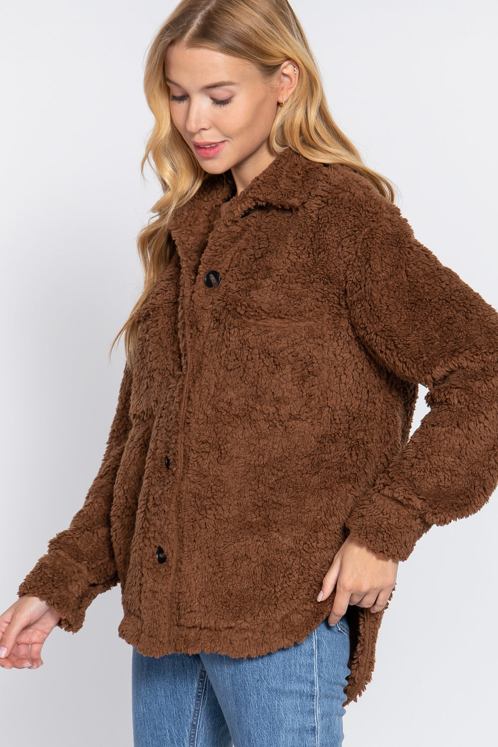 Long Sleeve Fuzzy Oversize Jacket