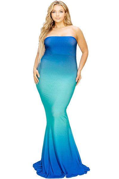 Plus gradient tube maxi dress