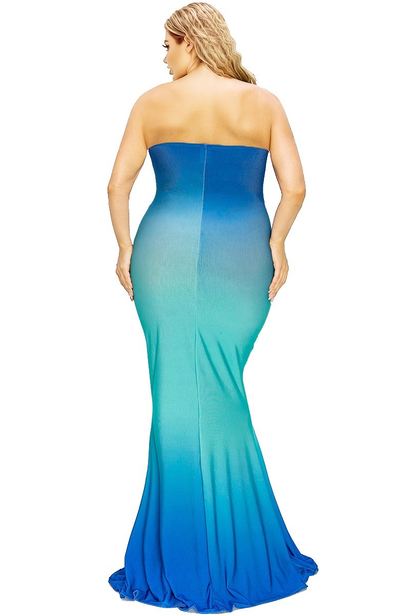 Plus gradient tube maxi dress