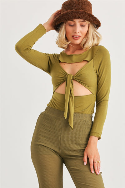 Ashley Green Cut-out Bodysuit