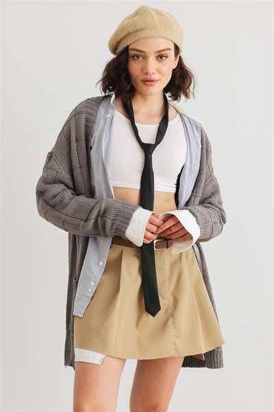 Knit Open Front Cardigan Sweater