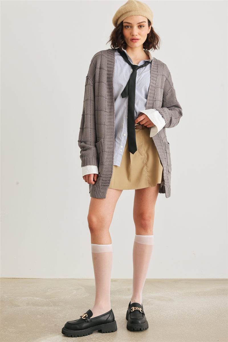 Knit Open Front Cardigan Sweater