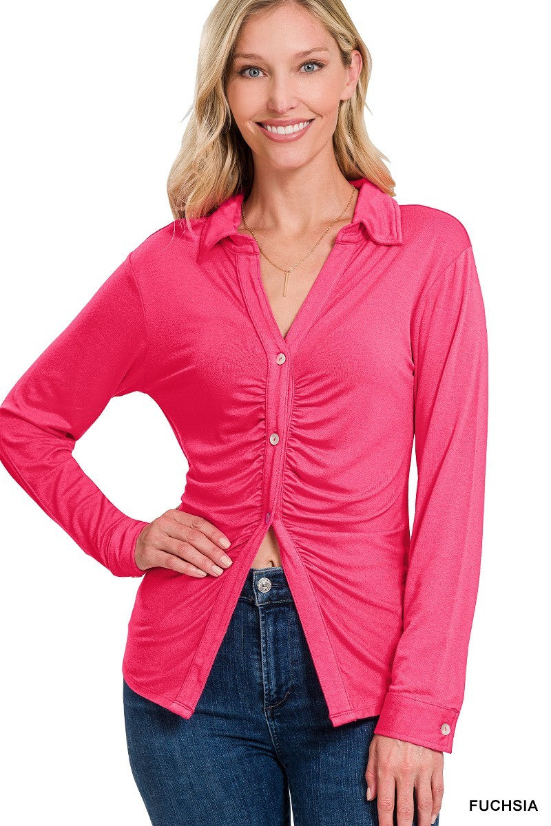 Long Sleeve Ruched Shirt