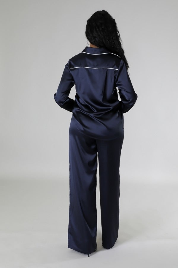 Long Sleeve Navy Pants Set