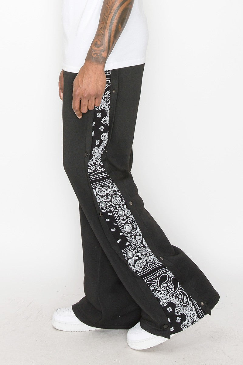 Men's Flared Bandana Fleece Pants