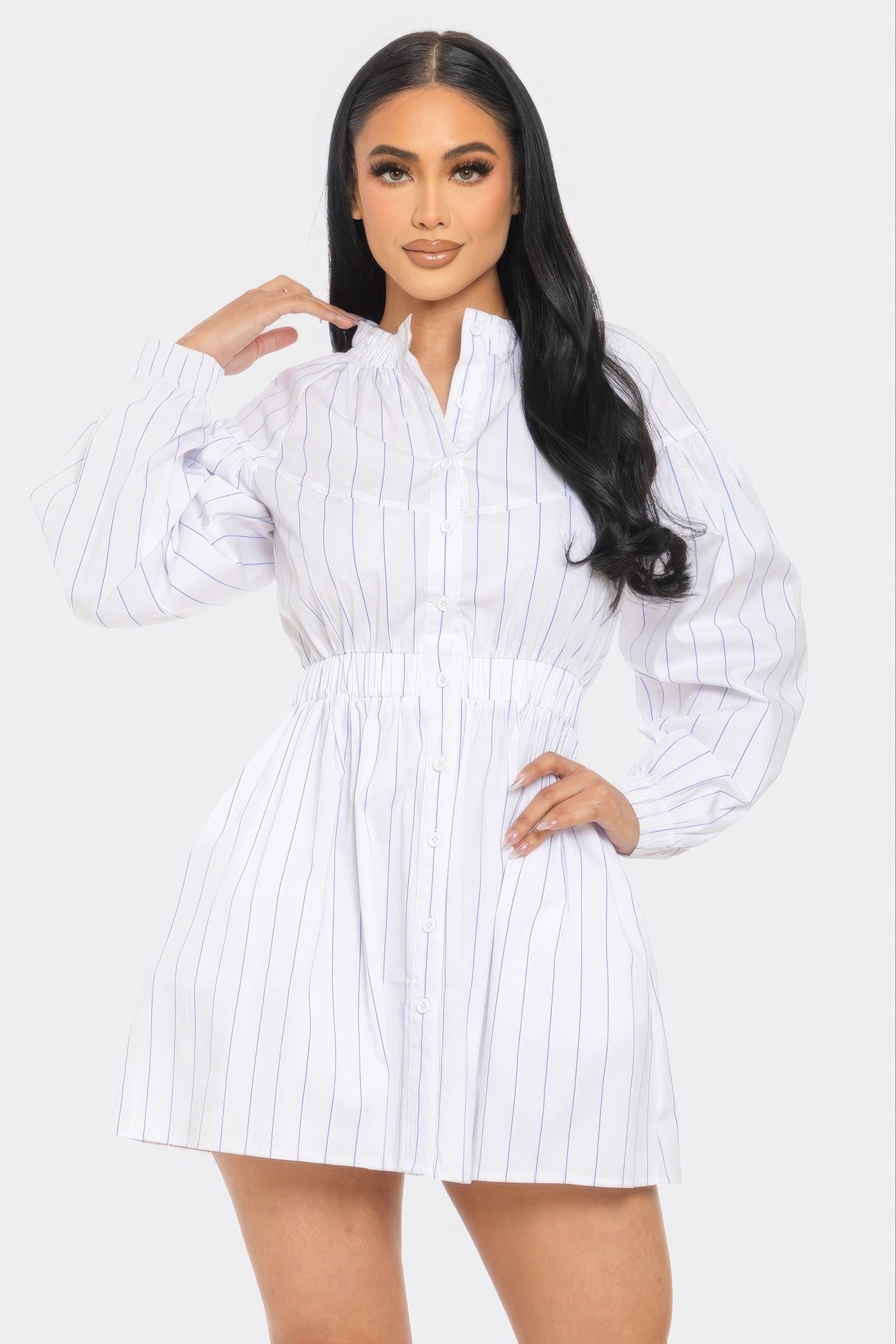 Long Sleeve Striped Mini Dress