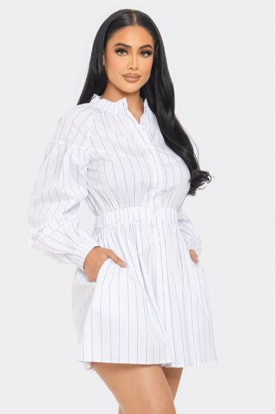 Long Sleeve Striped Mini Dress