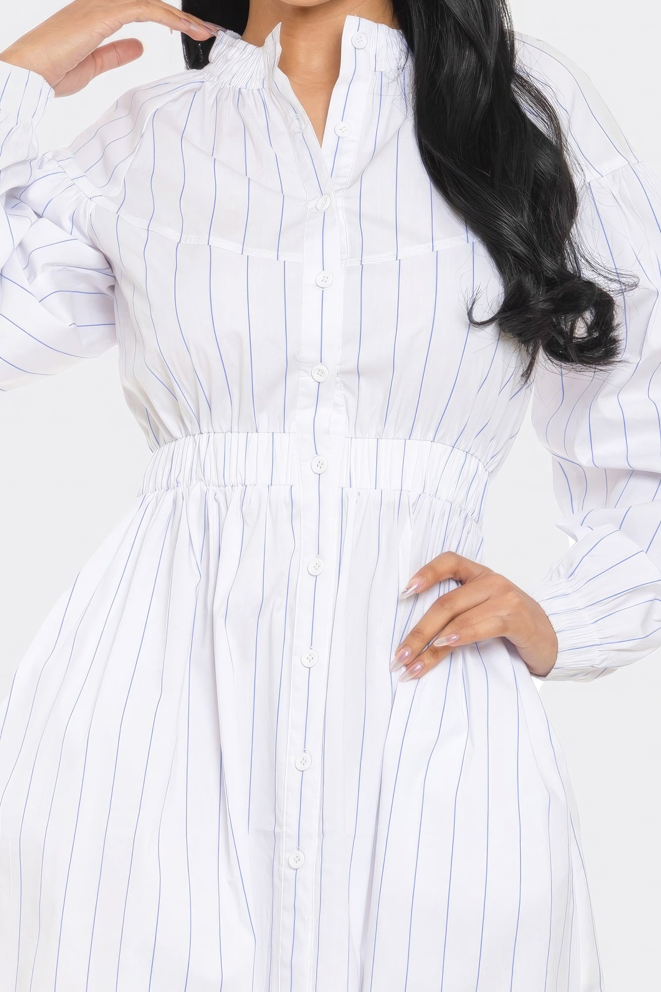 Long Sleeve Striped Mini Dress