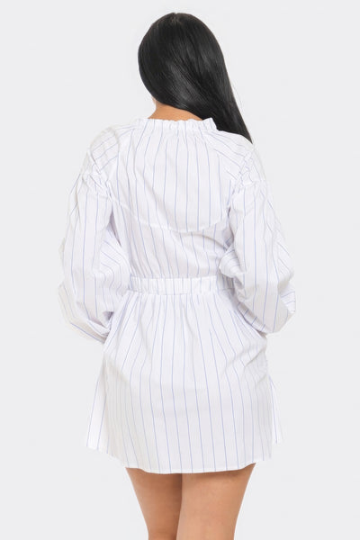 Long Sleeve Striped Mini Dress