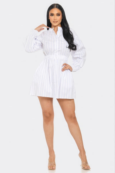 Long Sleeve Striped Mini Dress