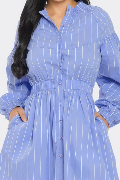 Long Sleeve Striped Mini Dress