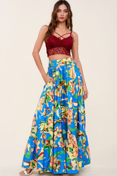Flare Maxi Skirt With Pockets