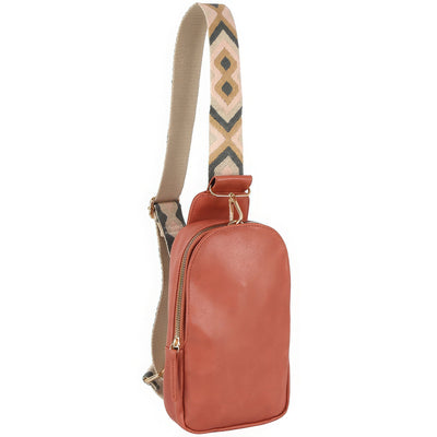 Smooth Zipper Sling Crossbody Handbag