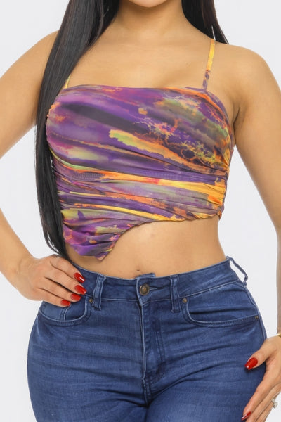 Vibrant Mesh Print Tank Top