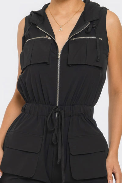 Aubrey Sleeveless Cargo Jumpsuit