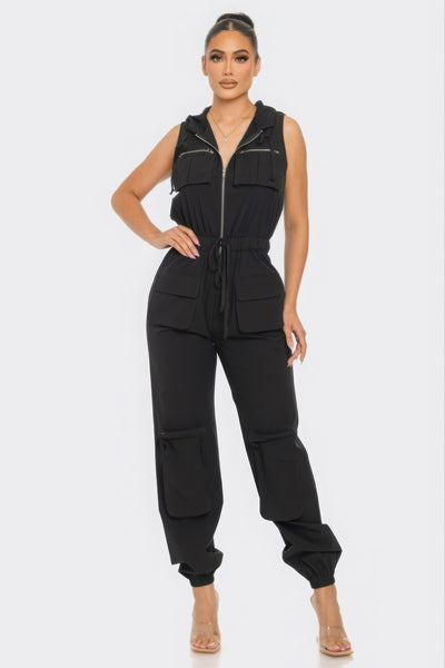 Aubrey Sleeveless Cargo Jumpsuit