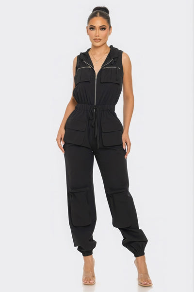 Aubrey Sleeveless Cargo Jumpsuit