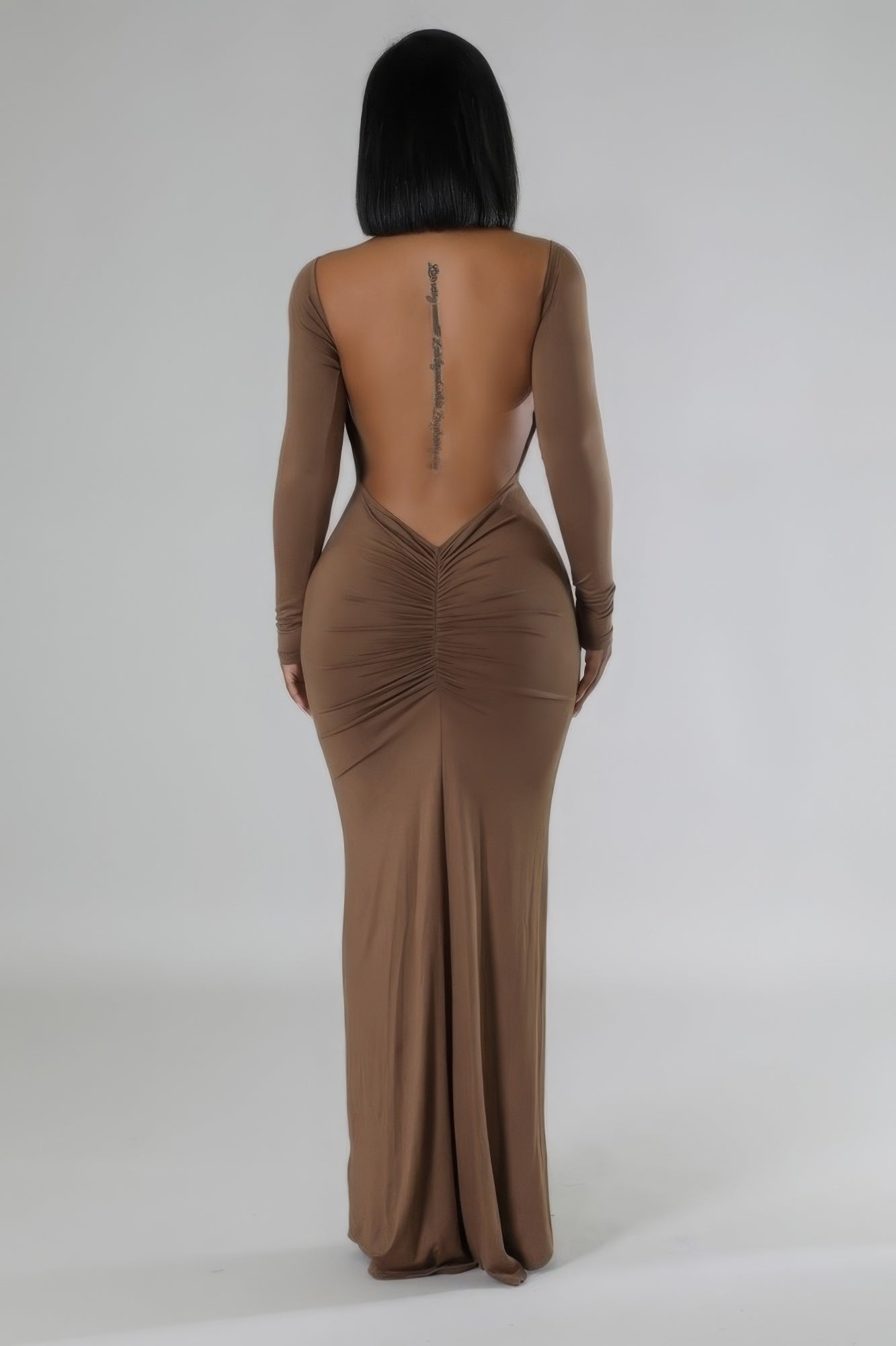 Allure Deep V Bodycon Maxi Dress